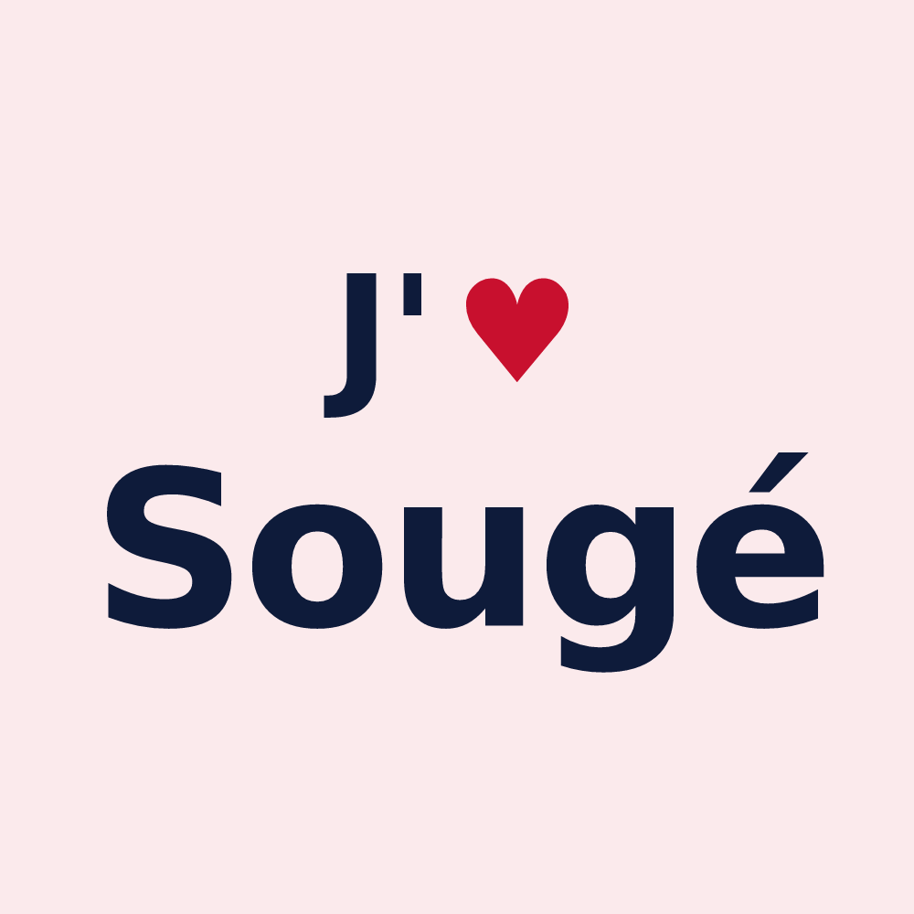 Magnet personnalisé Sougé — design J'aime Sougé