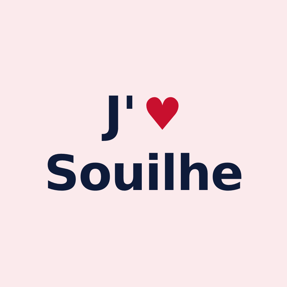 Magnet personnalisé Souilhe — design J'aime Souilhe