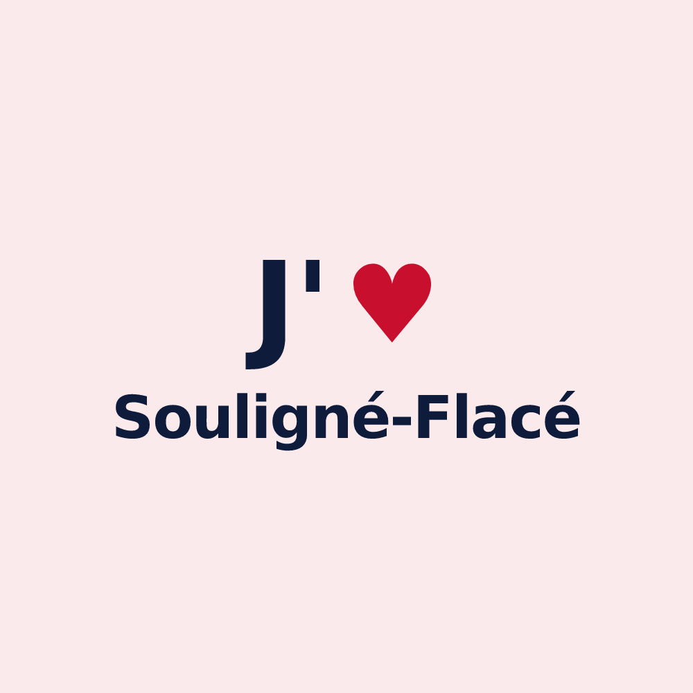 Magnet personnalisé Souligné-Flacé — design J'aime Souligné-Flacé