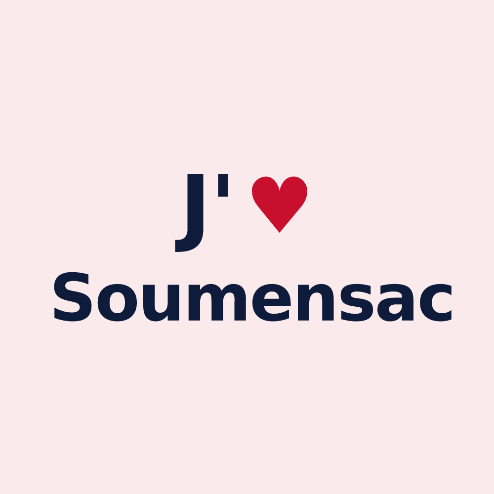 Magnet personnalisé Soumensac — design J'aime Soumensac