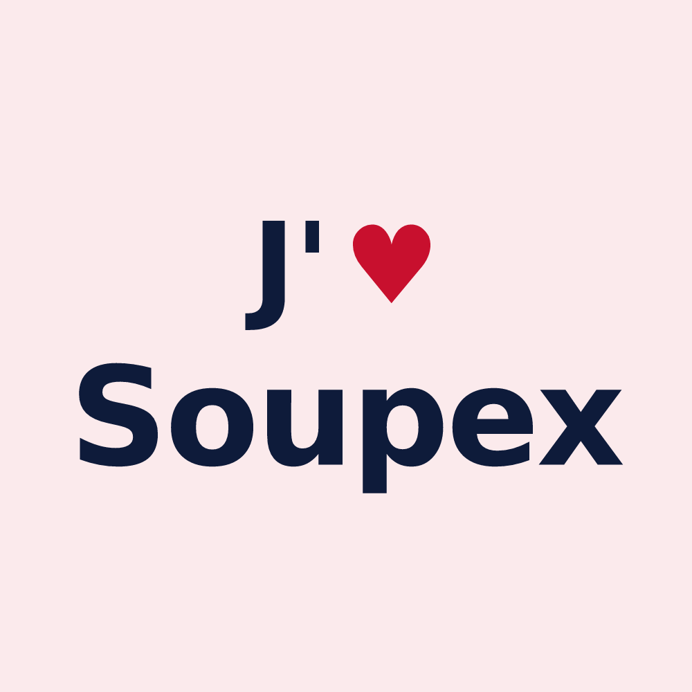 Magnet personnalisé Soupex — design J'aime Soupex
