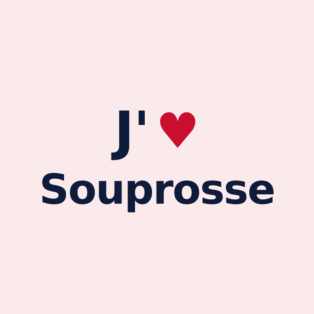 Magnet personnalisé Souprosse — design « J'aime Souprosse » imprimé sur le magnet