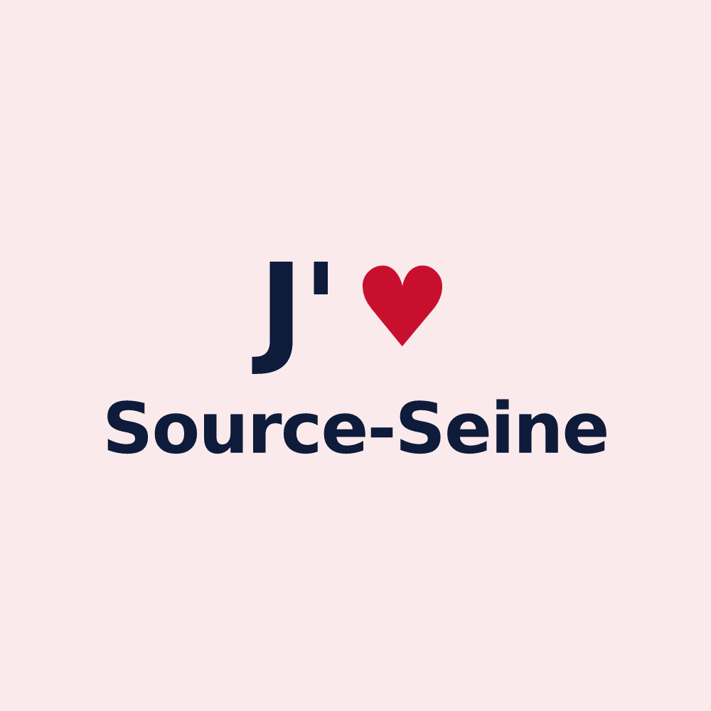 Magnet personnalisé Source-Seine — design « J'aime Source-Seine » imprimé sur le magnet