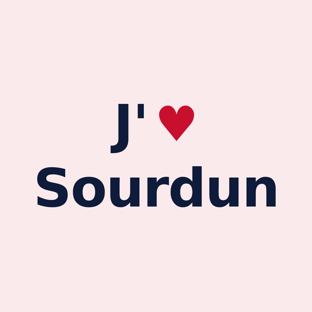Magnet personnalisé Sourdun — design J'aime Sourdun