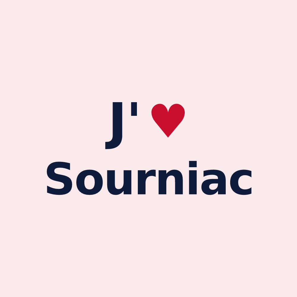 Magnet personnalisé Sourniac — design J'aime Sourniac