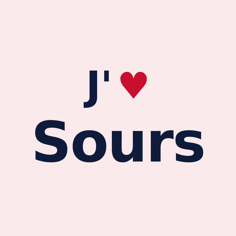Magnet personnalisé Sours — design J'aime Sours