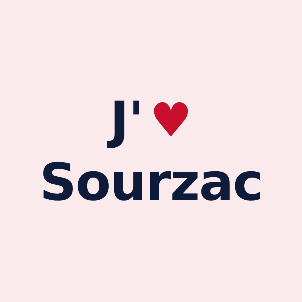 Magnet personnalisé Sourzac — design J'aime Sourzac