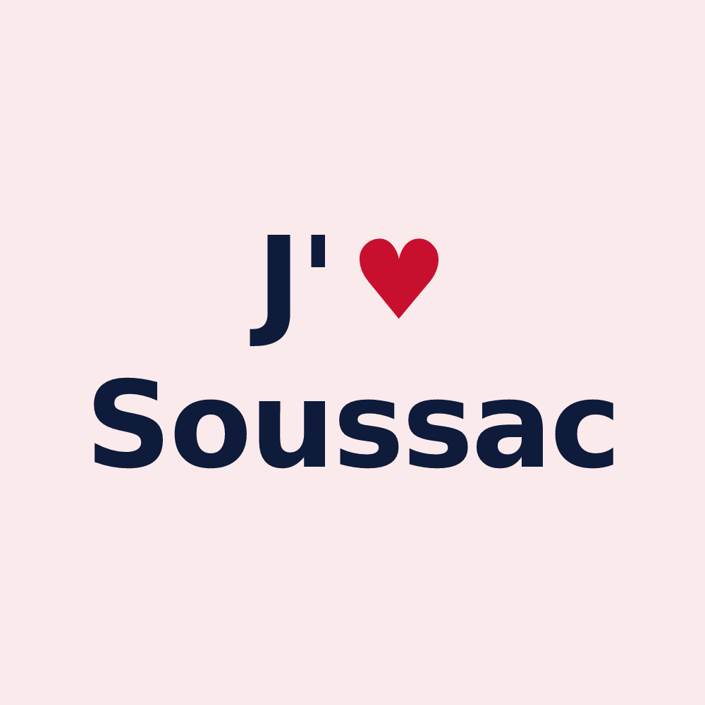 Magnet personnalisé Soussac — design J'aime Soussac