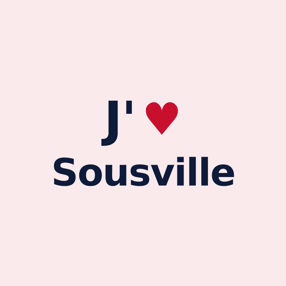 Magnet personnalisé Sousville — design J'aime Sousville
