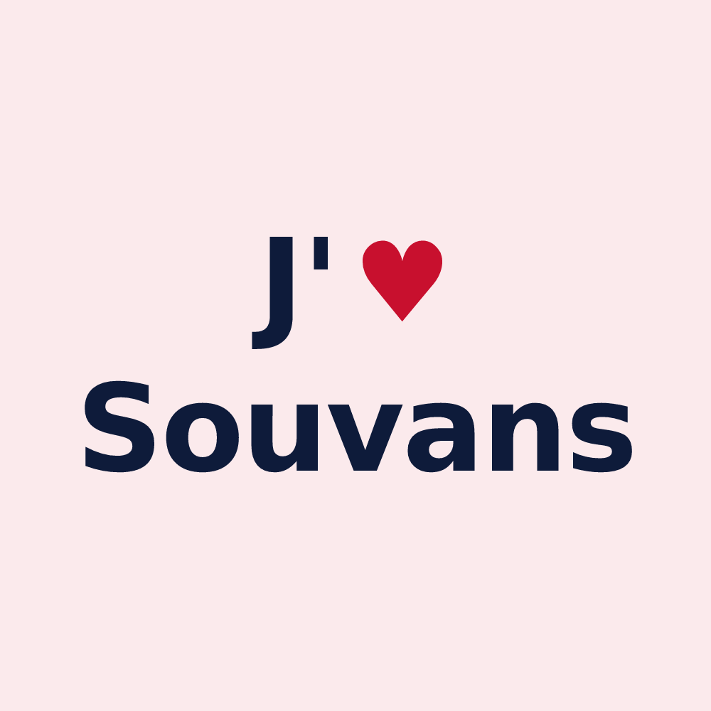 Magnet personnalisé Souvans — design J'aime Souvans
