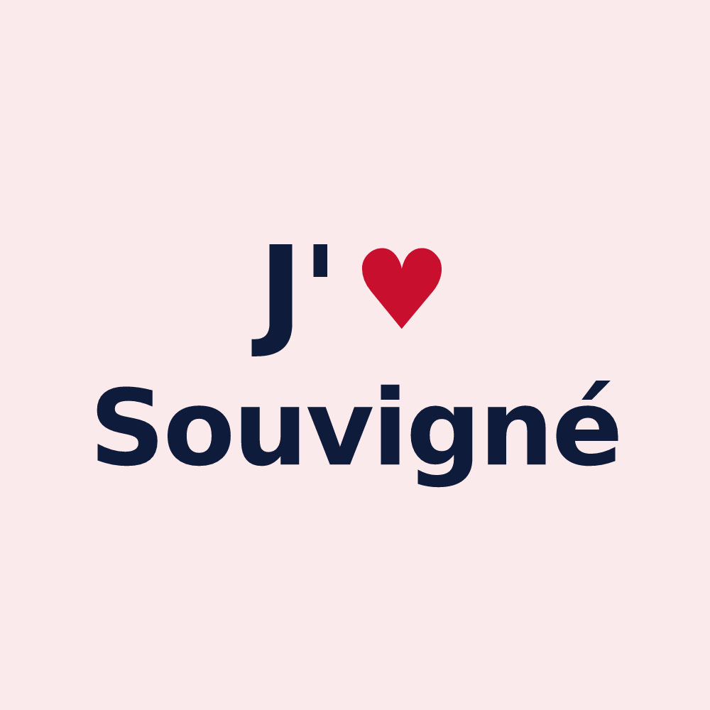 Magnet personnalisé Souvigné — design J'aime Souvigné