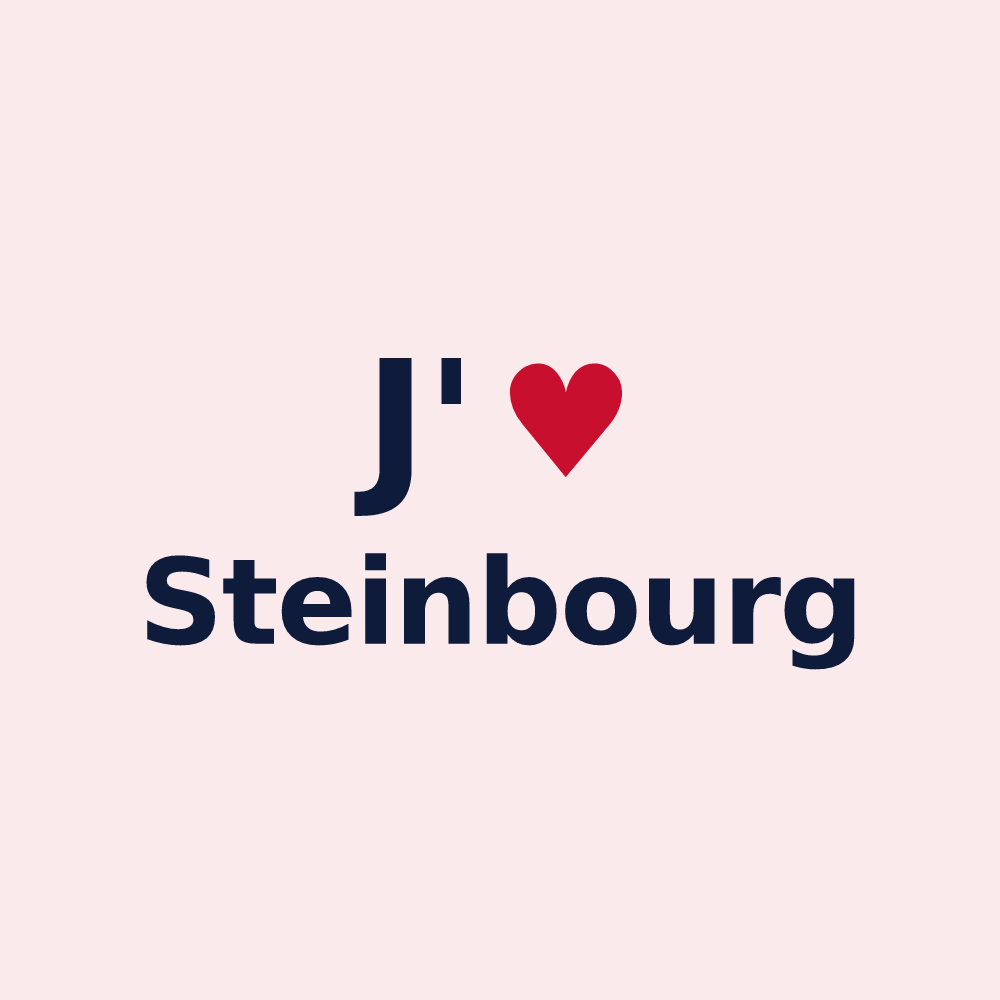 Magnet personnalisé Steinbourg — design « J'aime Steinbourg » imprimé sur le magnet