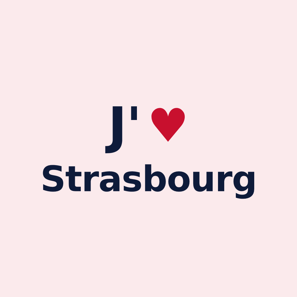 Magnet personnalisé Strasbourg — design J'aime Strasbourg