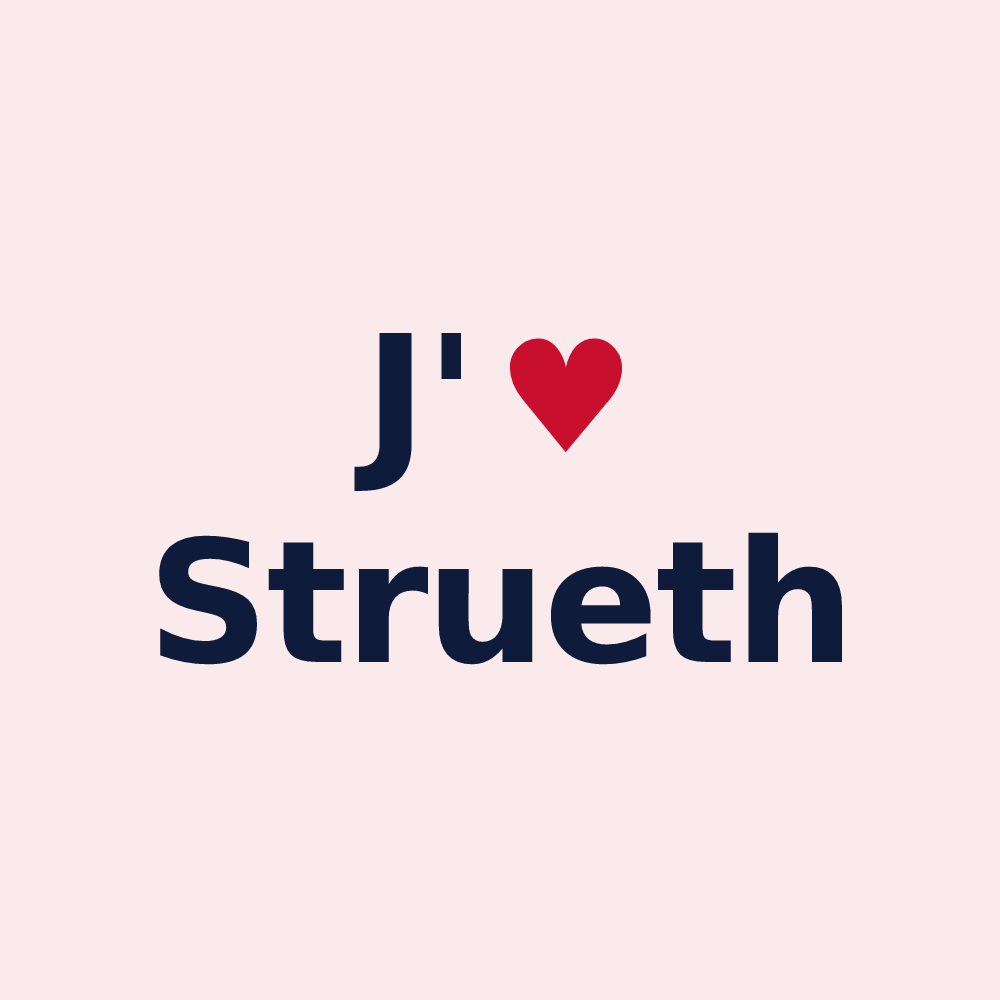 Magnet personnalisé Strueth — design J'aime Strueth