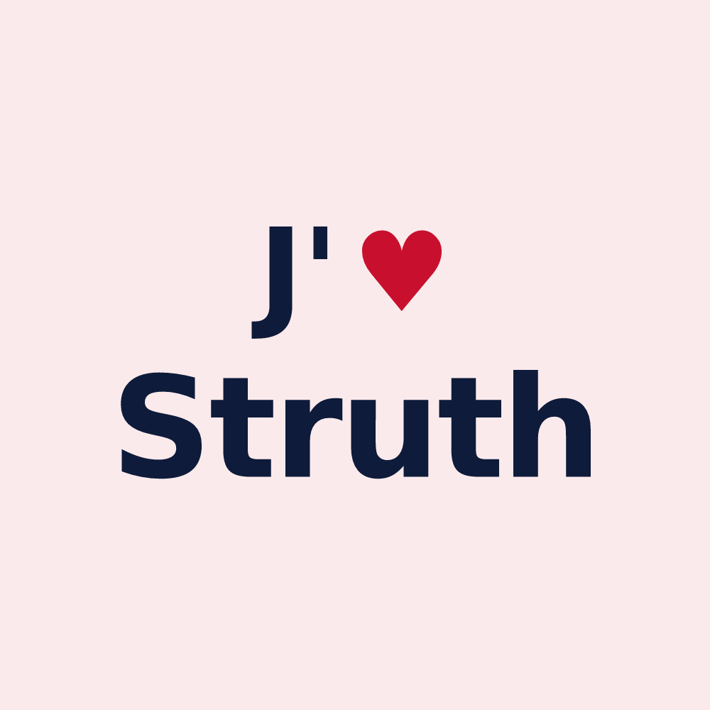 Magnet personnalisé Struth — design « J'aime Struth » imprimé sur le magnet