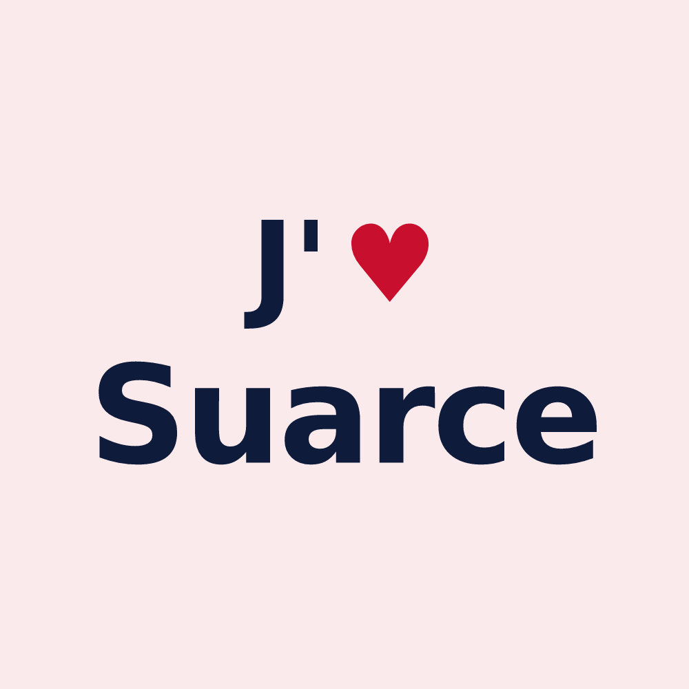 Magnet personnalisé Suarce — design J'aime Suarce