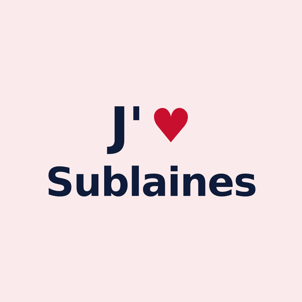Magnet personnalisé Sublaines — design « J'aime Sublaines » imprimé sur le magnet