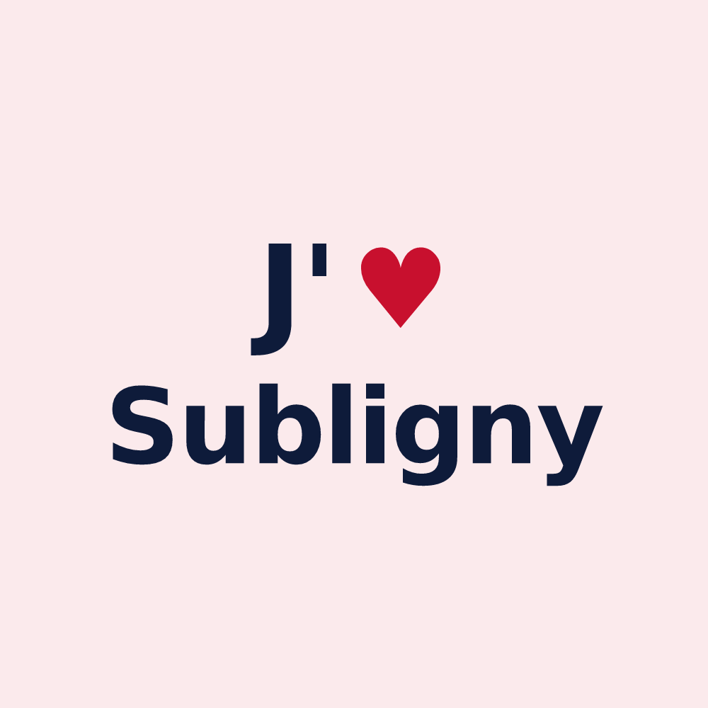 Magnet personnalisé Subligny — design J'aime Subligny