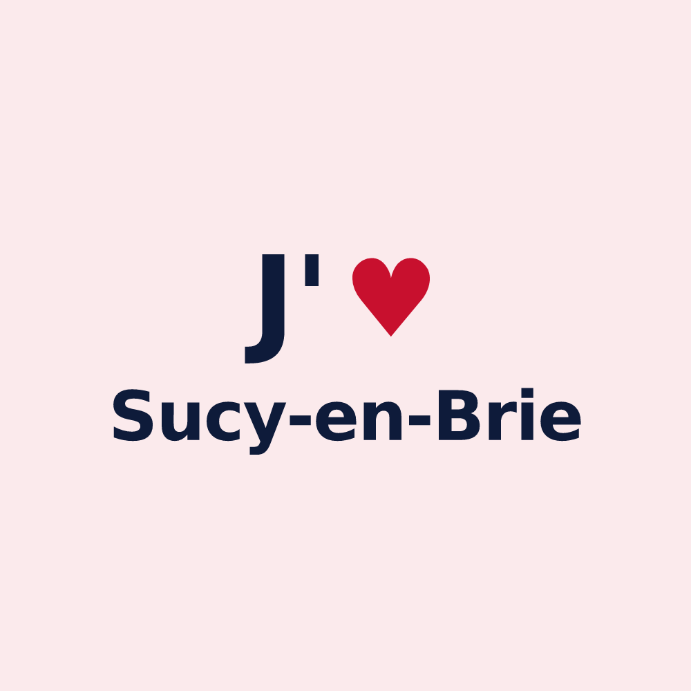 Magnet personnalisé Sucy-en-Brie — design J'aime Sucy-en-Brie