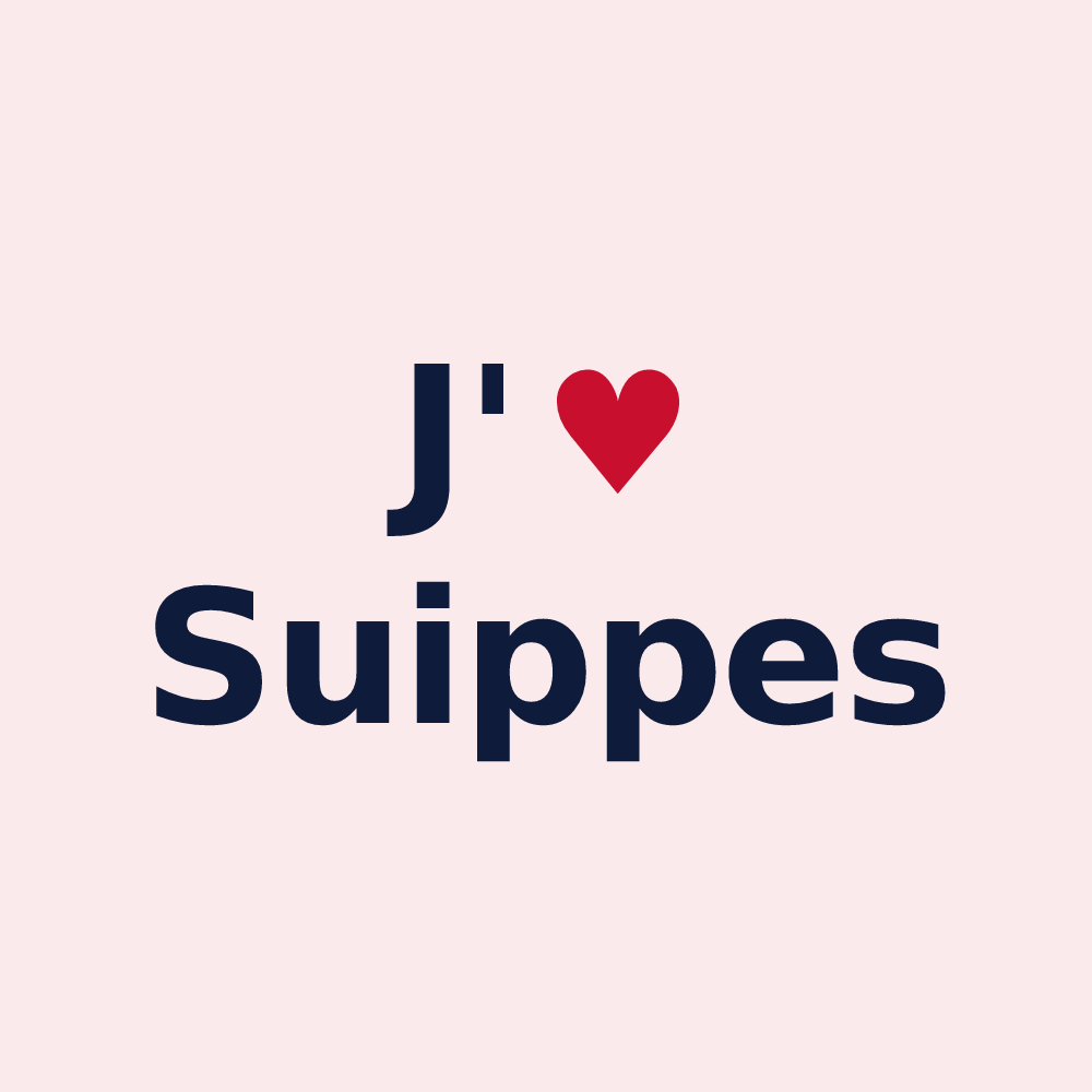 Magnet personnalisé Suippes — design J'aime Suippes