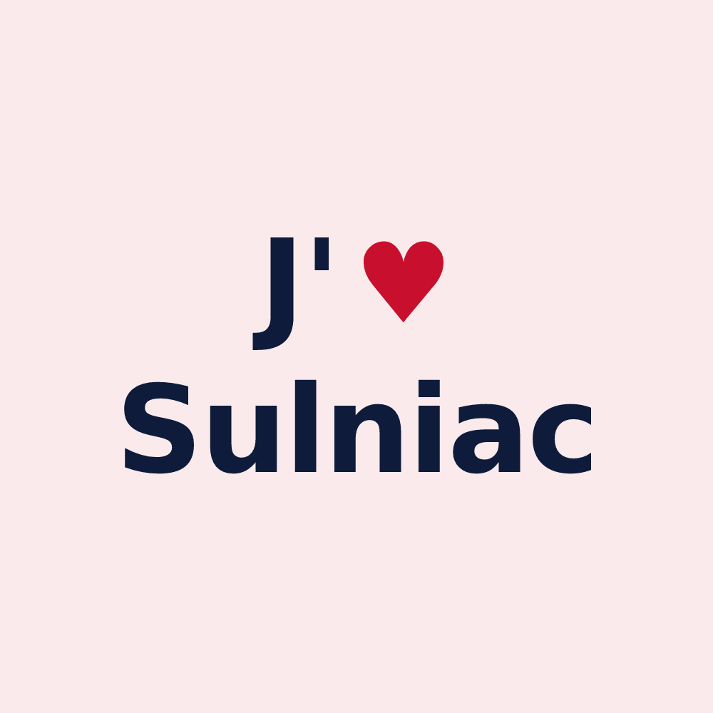 Magnet personnalisé Sulniac — design J'aime Sulniac