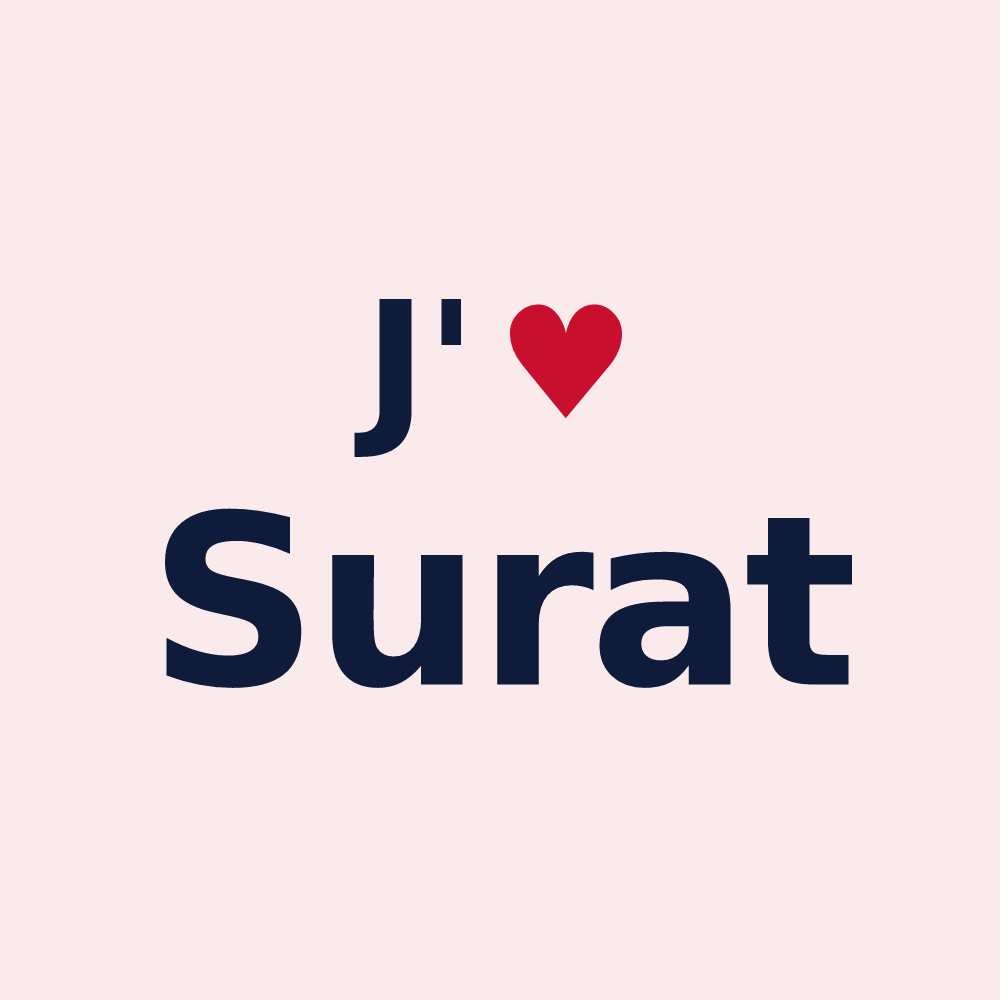 Magnet personnalisé Surat — design J'aime Surat