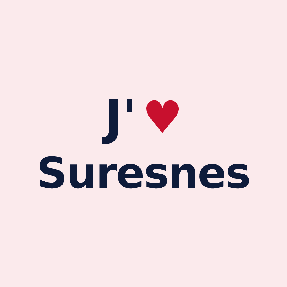 Magnet personnalisé Suresnes — design « J'aime Suresnes » imprimé sur le magnet
