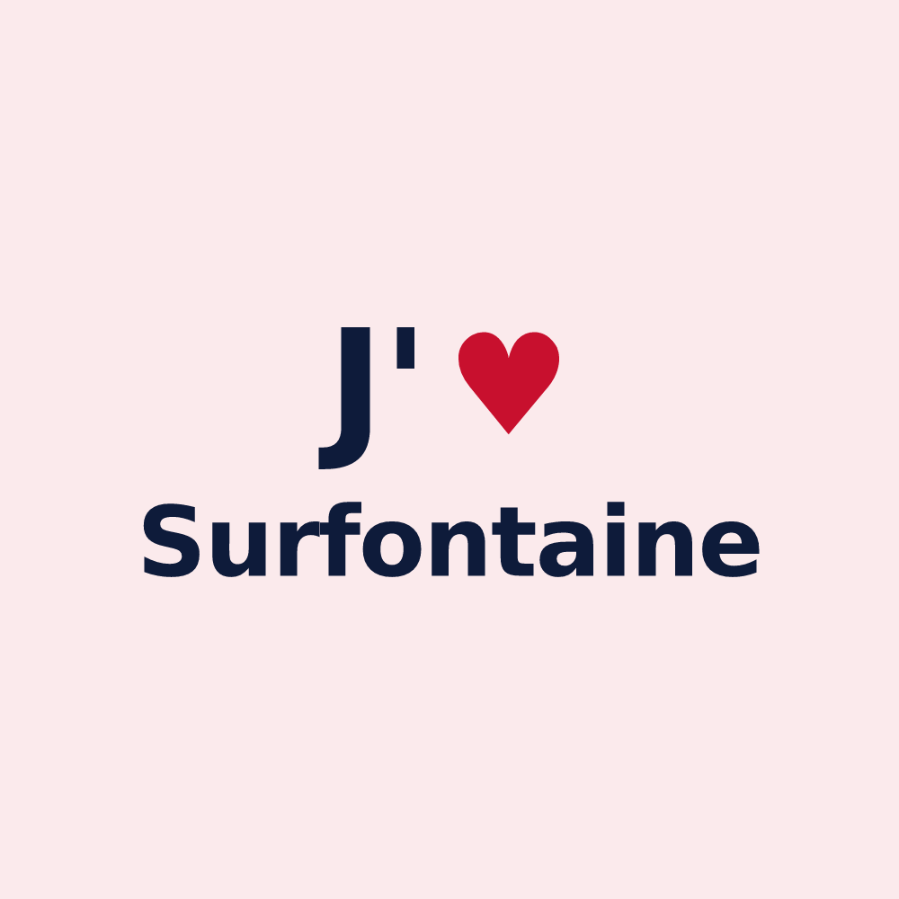 Magnet personnalisé Surfontaine — design « J'aime Surfontaine » imprimé sur le magnet