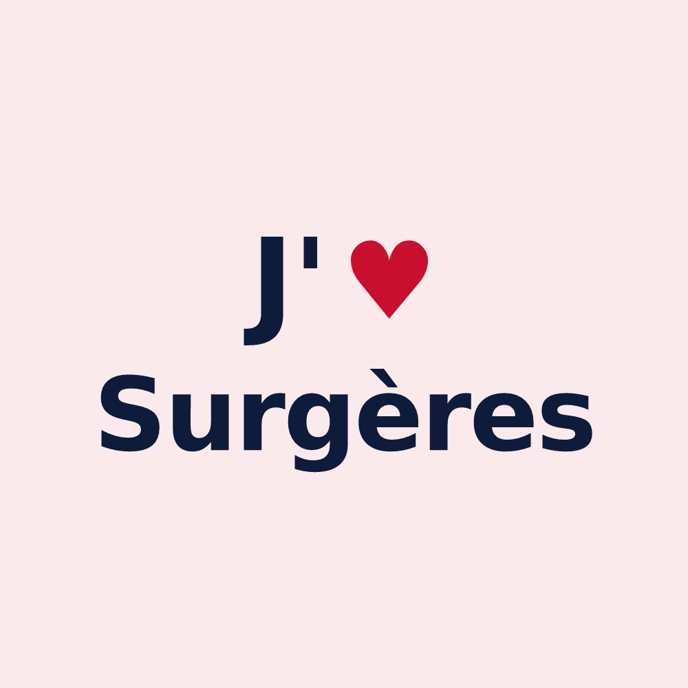 Magnet personnalisé Surgères — design J'aime Surgères