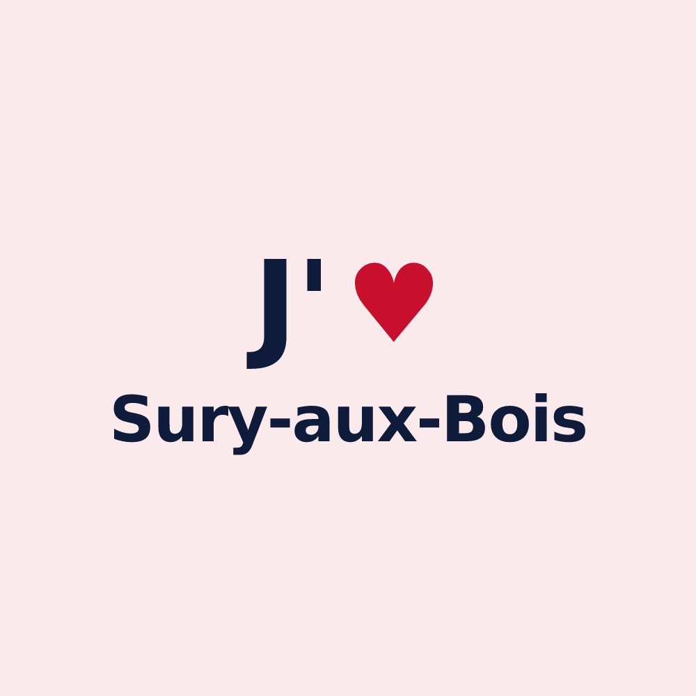 Magnet personnalisé Sury-aux-Bois — design J'aime Sury-aux-Bois