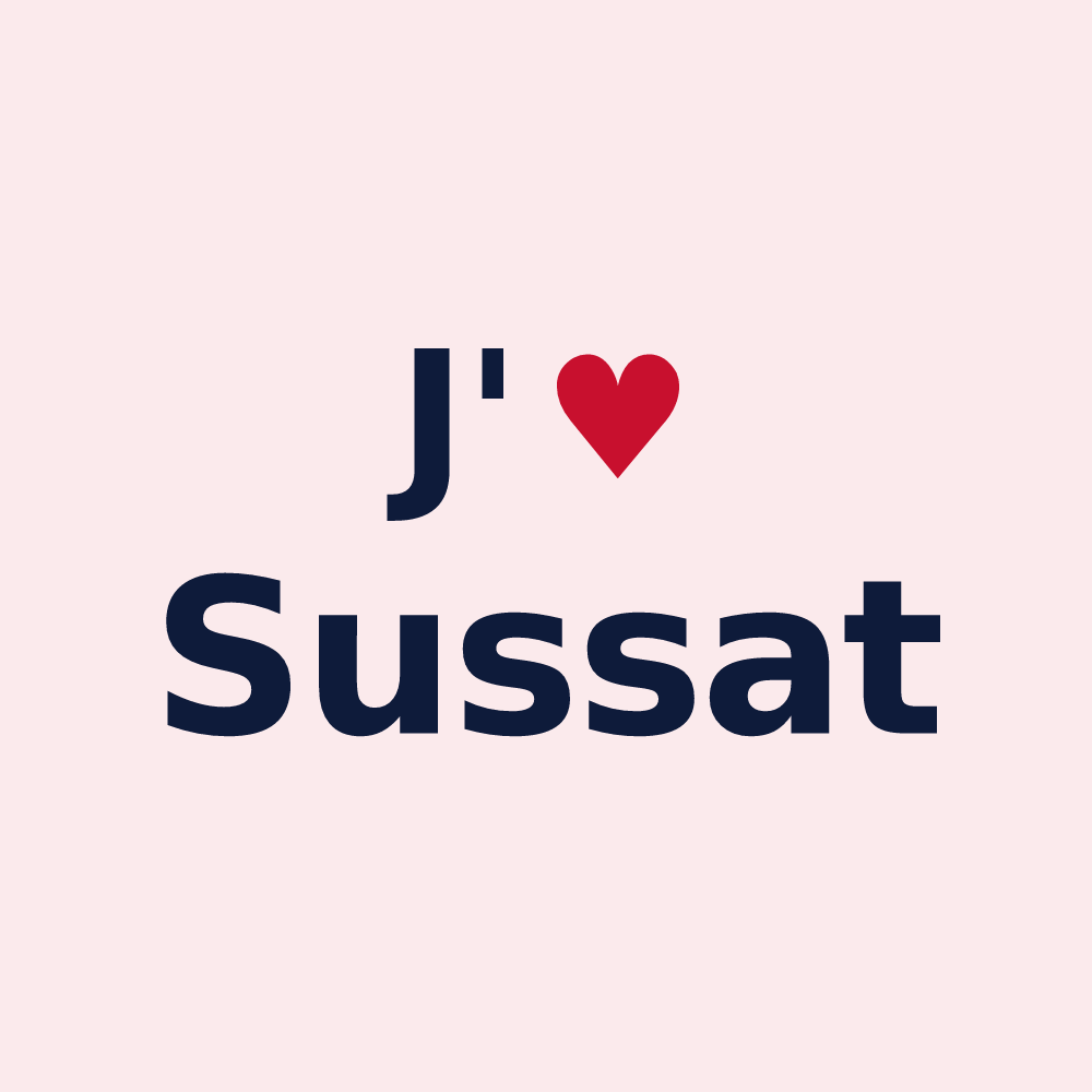 Magnet personnalisé Sussat — design J'aime Sussat