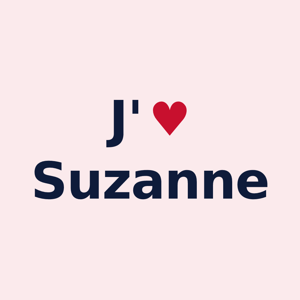 Magnet personnalisé Suzanne — design J'aime Suzanne