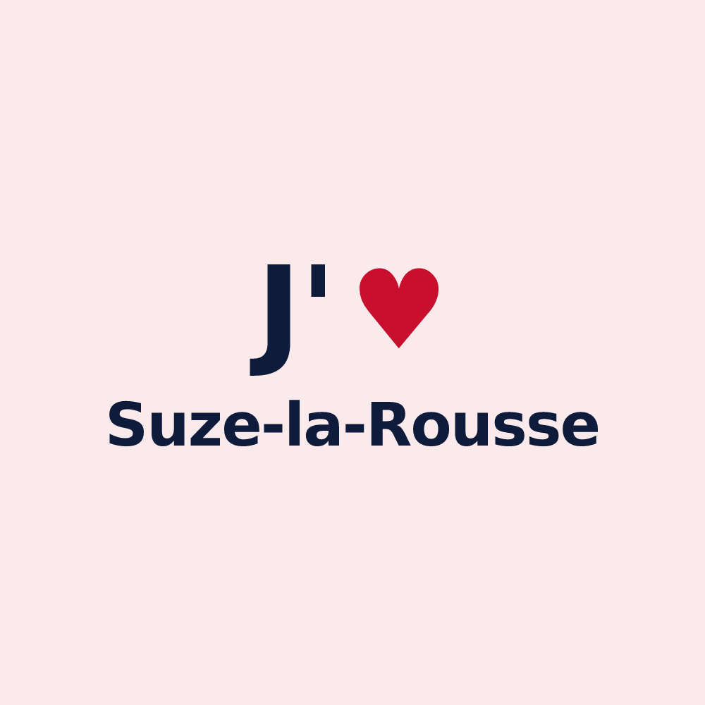 Magnet personnalisé Suze-la-Rousse — design J'aime Suze-la-Rousse