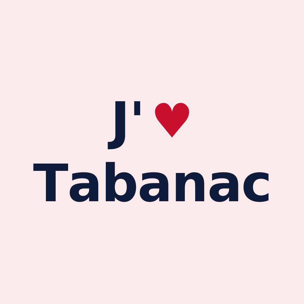 Magnet personnalisé Tabanac — design J'aime Tabanac