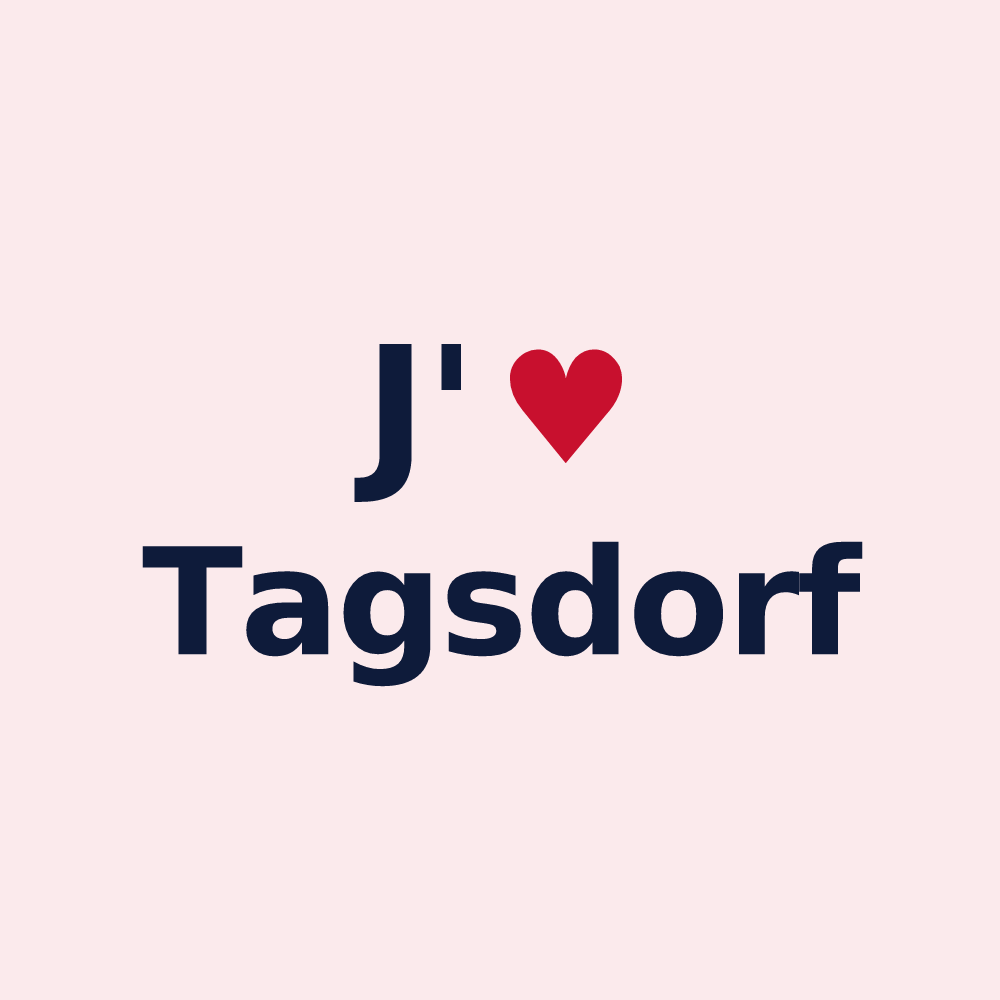 Magnet personnalisé Tagsdorf — design J'aime Tagsdorf