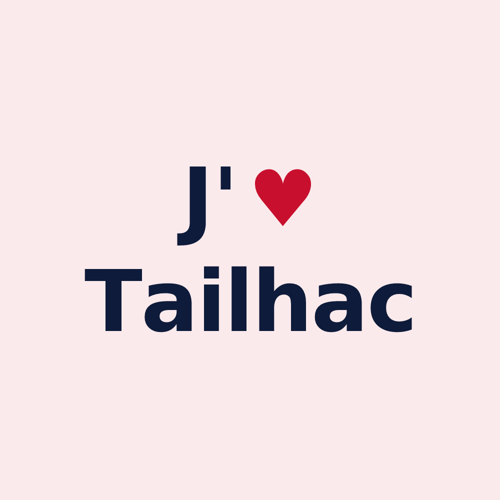 Magnet personnalisé Tailhac — design J'aime Tailhac