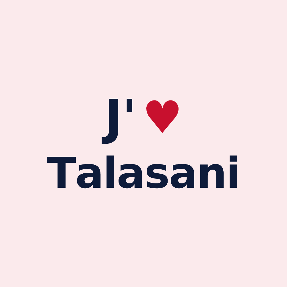 Magnet personnalisé Talasani — design J'aime Talasani