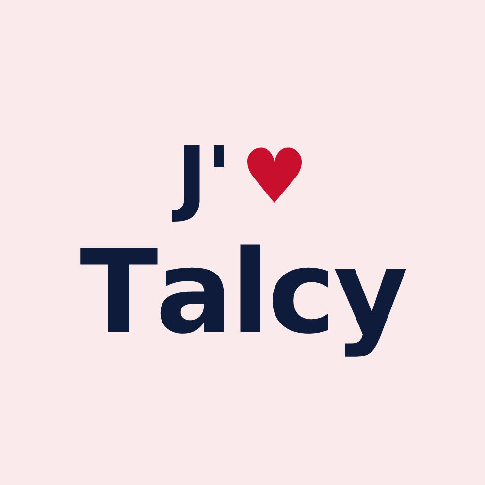 Magnet personnalisé Talcy — design J'aime Talcy