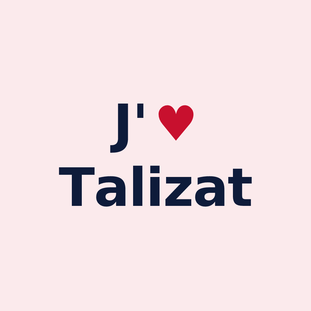Magnet personnalisé Talizat — design J'aime Talizat