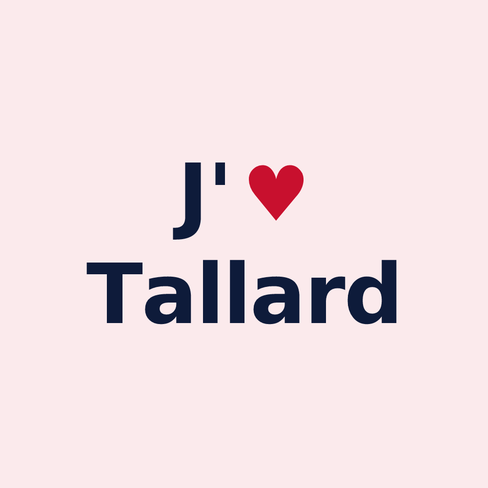 Magnet personnalisé Tallard — design « J'aime Tallard » imprimé sur le magnet