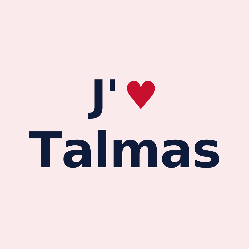Magnet personnalisé Talmas — design J'aime Talmas
