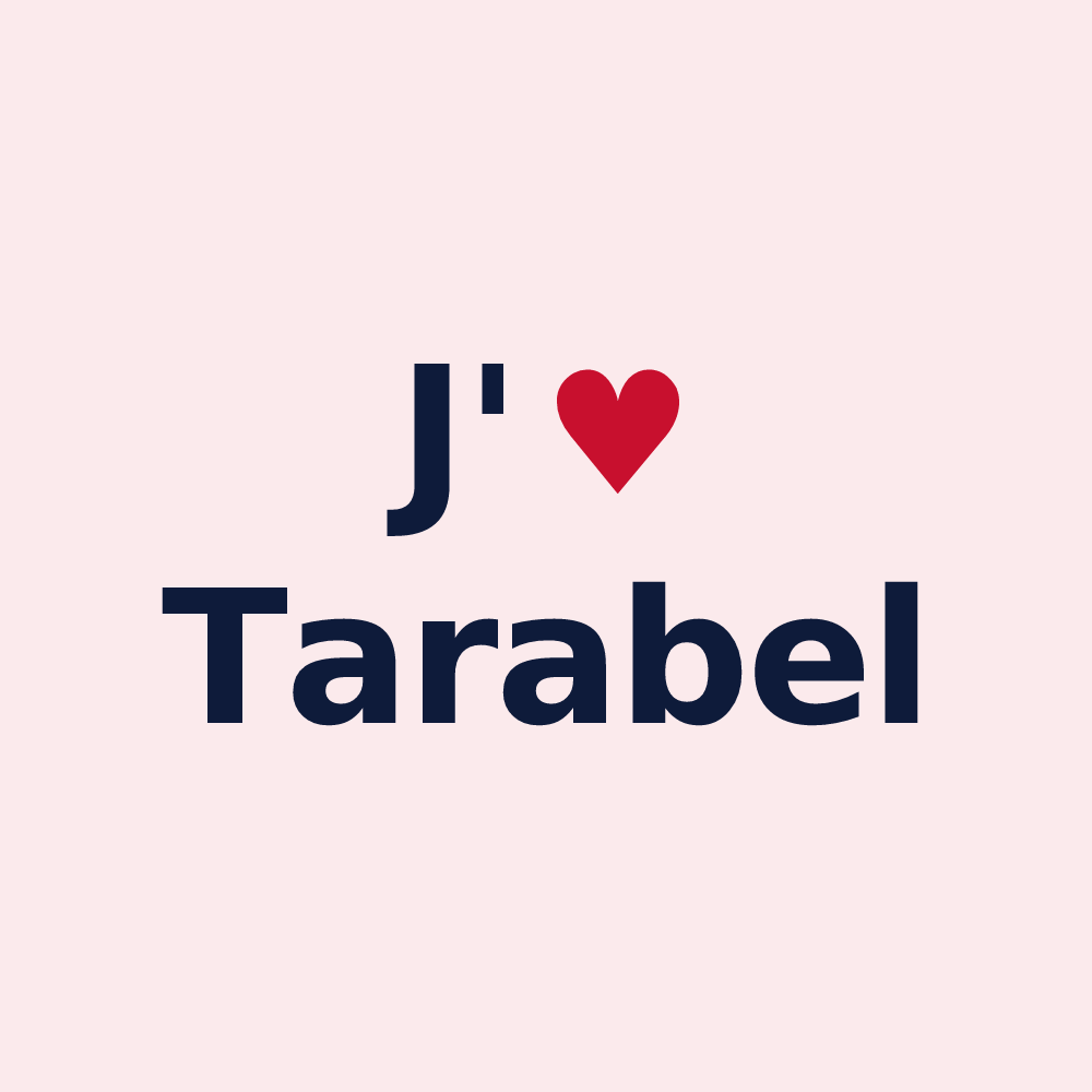 Magnet personnalisé Tarabel — design J'aime Tarabel