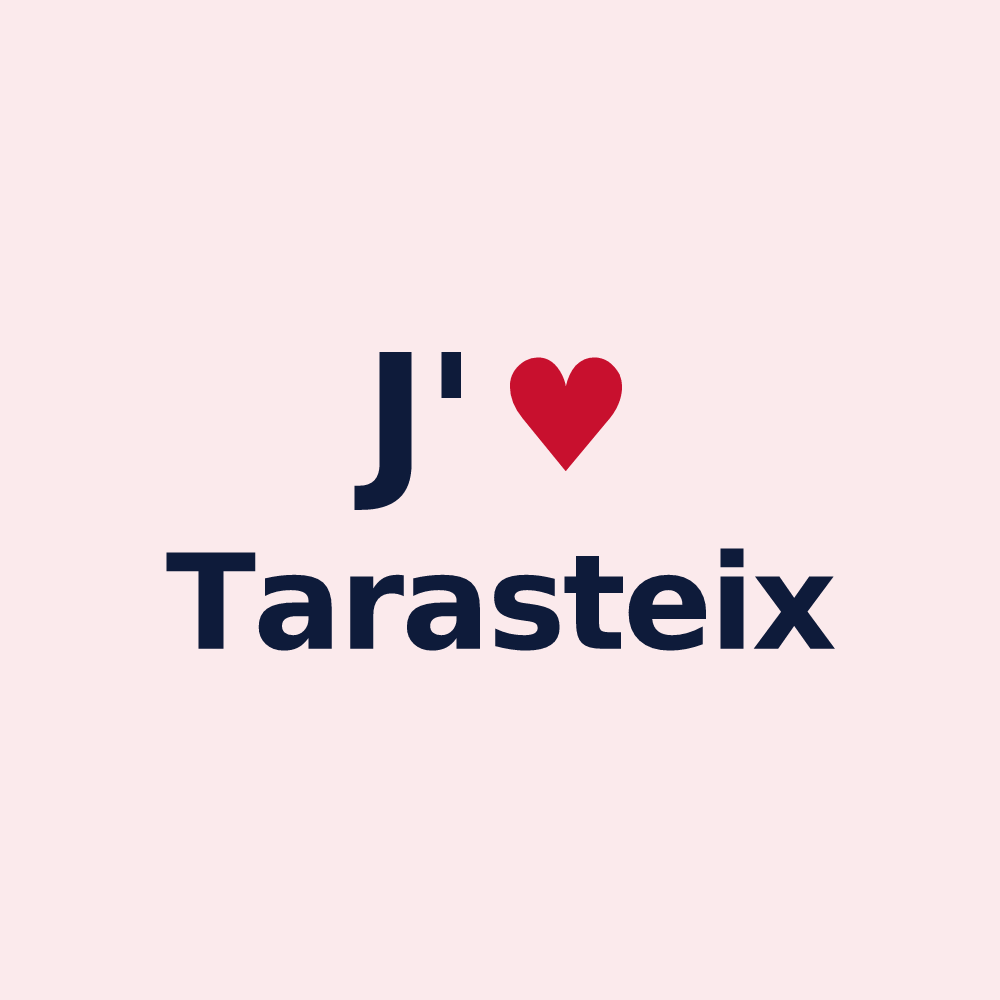 Magnet personnalisé Tarasteix — design « J'aime Tarasteix » imprimé sur le magnet