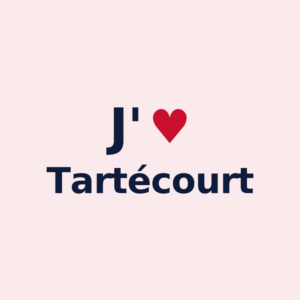 Magnet personnalisé Tartécourt — design J'aime Tartécourt