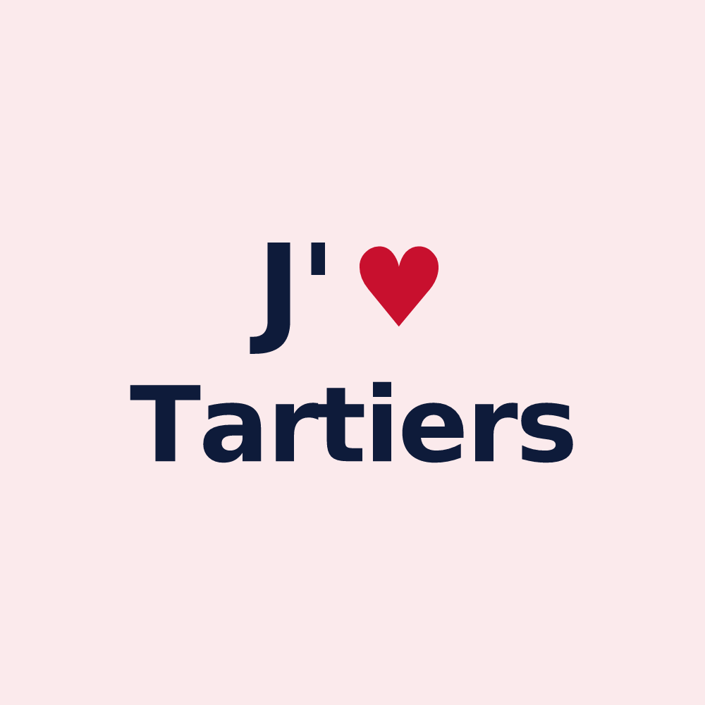 Magnet personnalisé Tartiers — design « J'aime Tartiers » imprimé sur le magnet