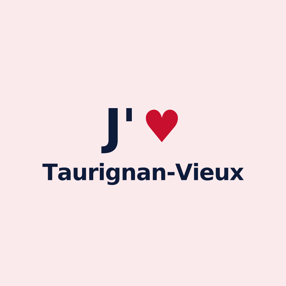 Magnet personnalisé Taurignan-Vieux — design J'aime Taurignan-Vieux