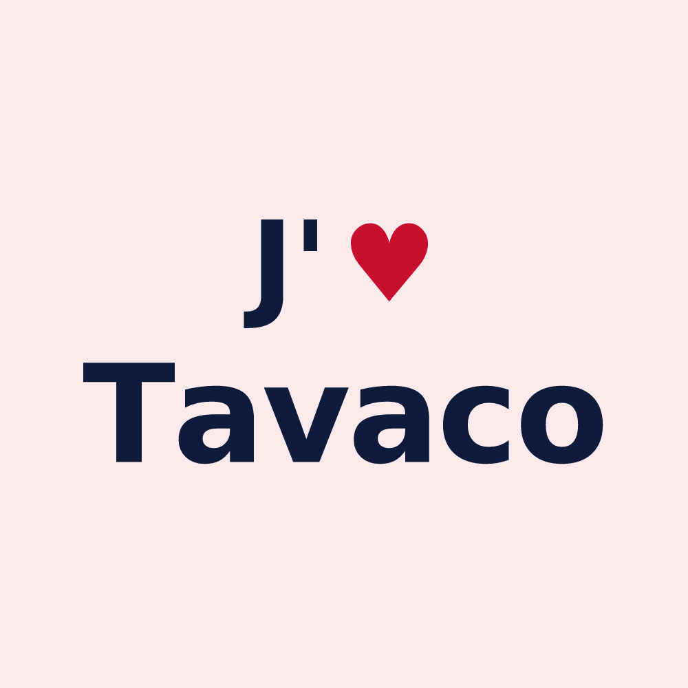 Magnet personnalisé Tavaco — design J'aime Tavaco