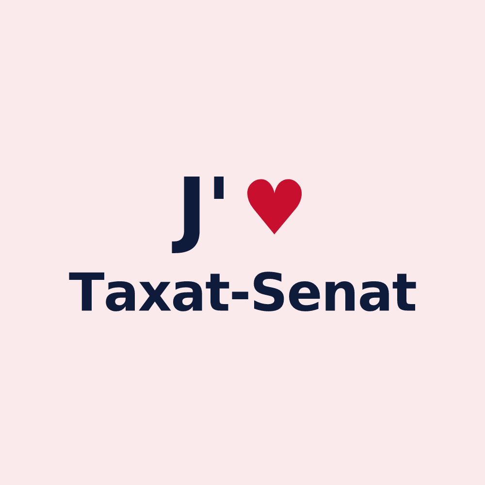 Magnet personnalisé Taxat-Senat — design « J'aime Taxat-Senat » imprimé sur le magnet