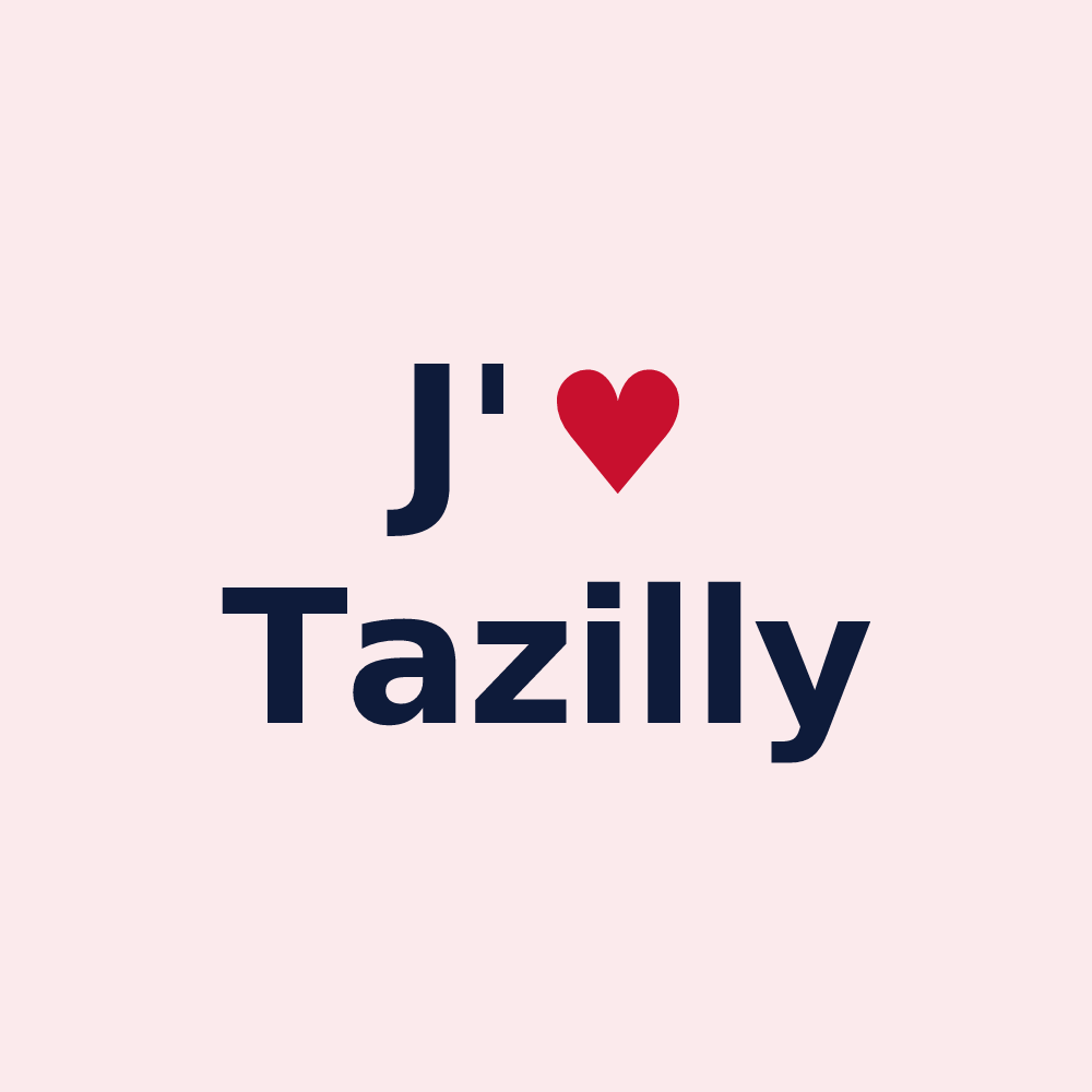 Magnet personnalisé Tazilly — design J'aime Tazilly