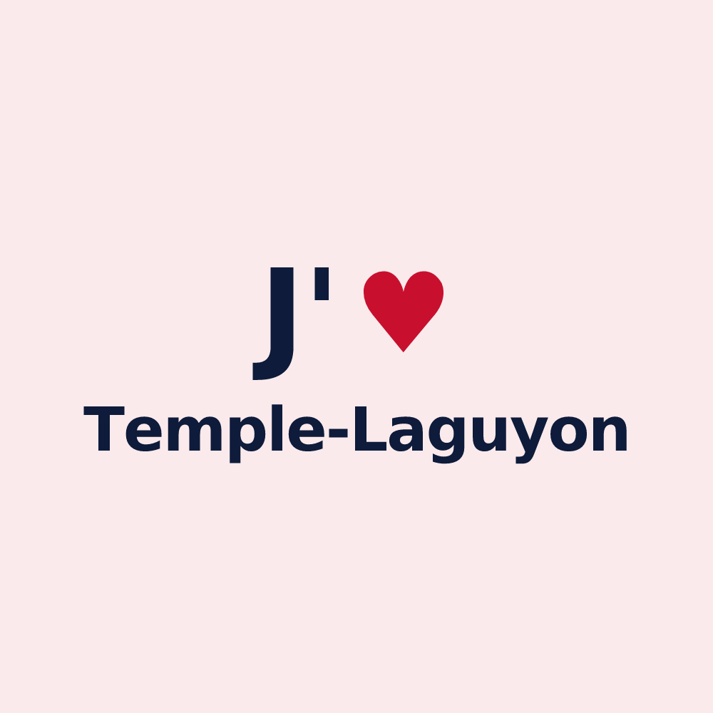 Magnet personnalisé Temple-Laguyon — design J'aime Temple-Laguyon